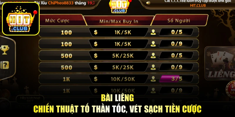 Bài Liêng - Chiến Thuật Tố Thần Tốc, Vét Sạch Tiền Cược