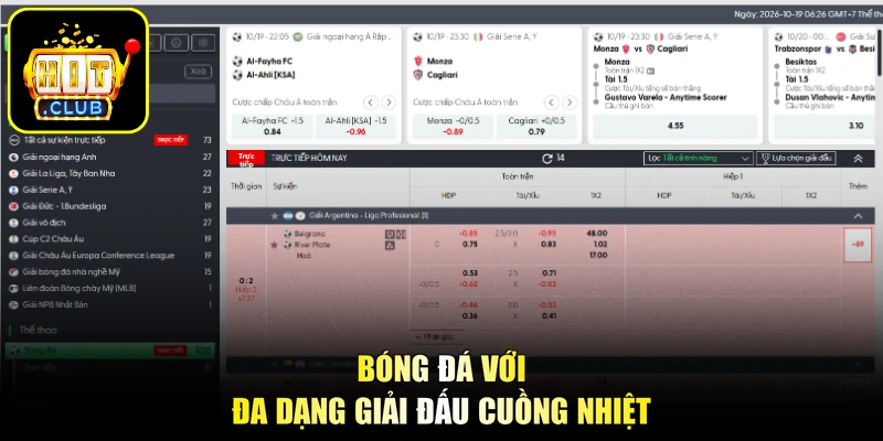 Thể Thao HITCLUB - Sân Chơi Đỉnh Cao, Bùng Nổ Mọi Trận Cầu 2 Bóng đá với đa dạng giải đấu cuồng nhiệt
