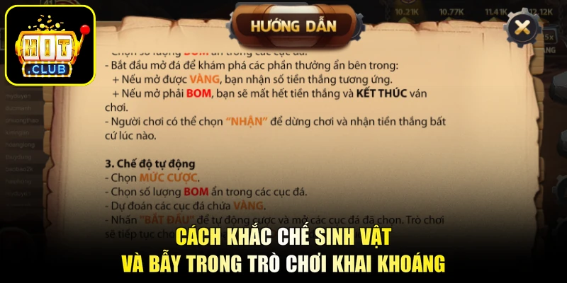 Cách khắc chế sinh vật và  bẫy trong trò chơi khai khoáng