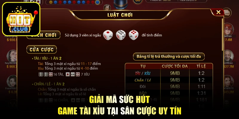Giải mã sức hút game tài xỉu tại sân cược uy tín