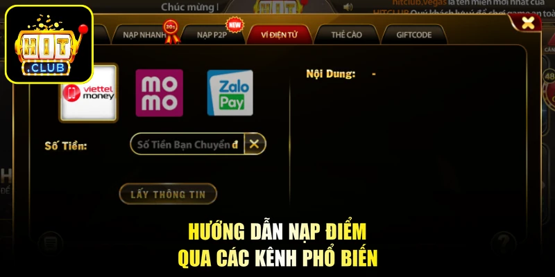 Hướng dẫn nạp điểm qua các kênh phổ biến
