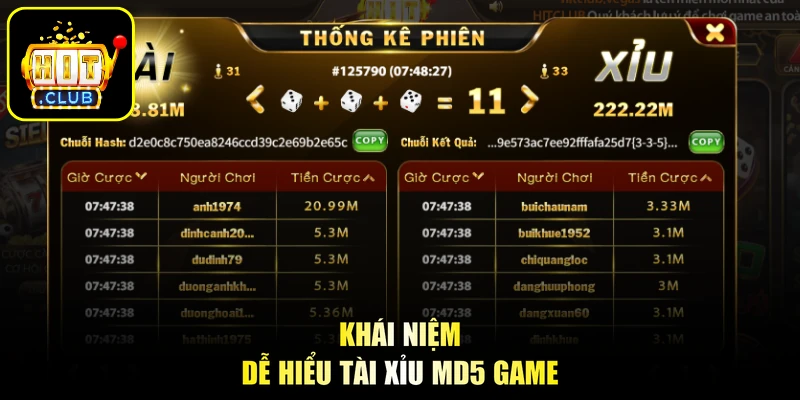 Khái niệm dễ hiểu tài xỉu MD5 game 