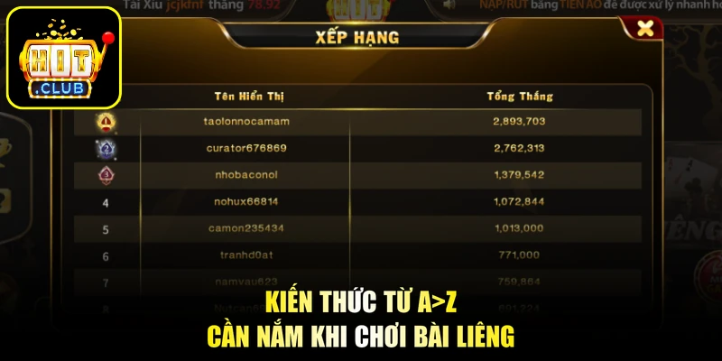 Kiến thức từ A>Z cần nắm khi chơi bài Liêng