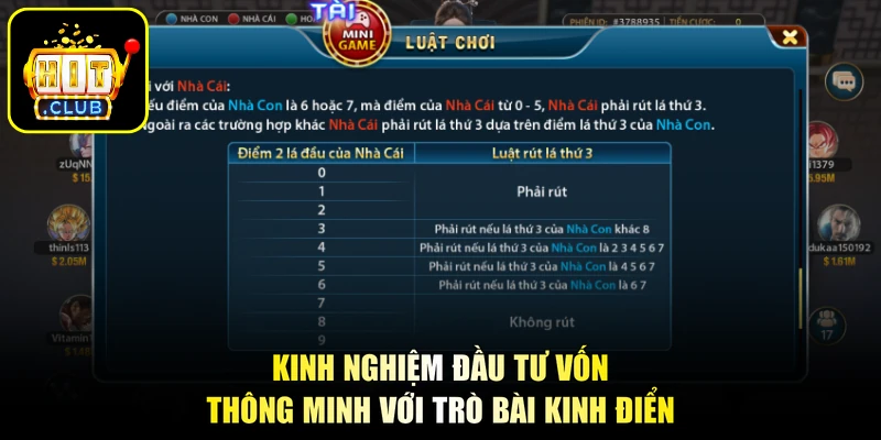 Baccarat - Đỉnh Cao Đấu Trí Kiếm Tiền, Làm Giàu Bền Vững 3 Kinh nghiệm đầu tư vốn thông minh với trò bài kinh điển