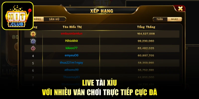 Live Tài Xỉu - Bàn Cược Thăng Hoa, Rinh Thưởng Mỏi Tay 1 Live Tài Xỉu với nhiều ván chơi trực tiếp cực đã