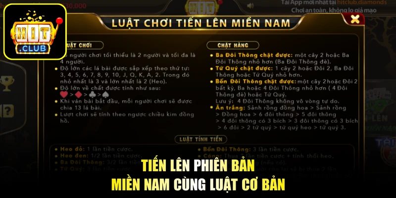 Tiến Lên Miền Nam - Đấu Trí Sát Phạt, Bùng Nổ Chiến Thắng 3 Tiến lên phiên bản miền Nam cùng luật cơ bản